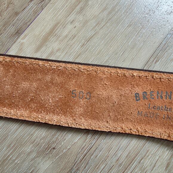 Brenneman's Men's Brown Leather Scenic Horse Embossed Belt sz 36 Avant Garde - Picture 5 of 10